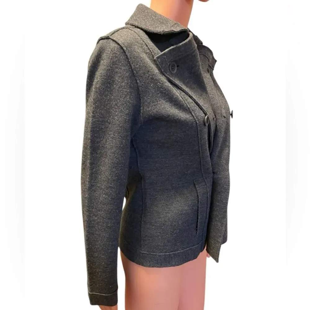EILEEN FISHER Gray Merino‎ Wool Jacket Sz XS